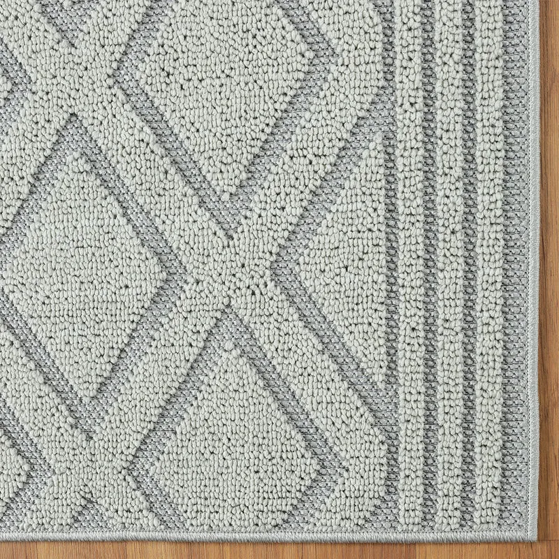 Teppich Boho Hochflor Wohnzimmer, Schlafzimmer, Küche, Flur, Waschbarer Teppich 3D