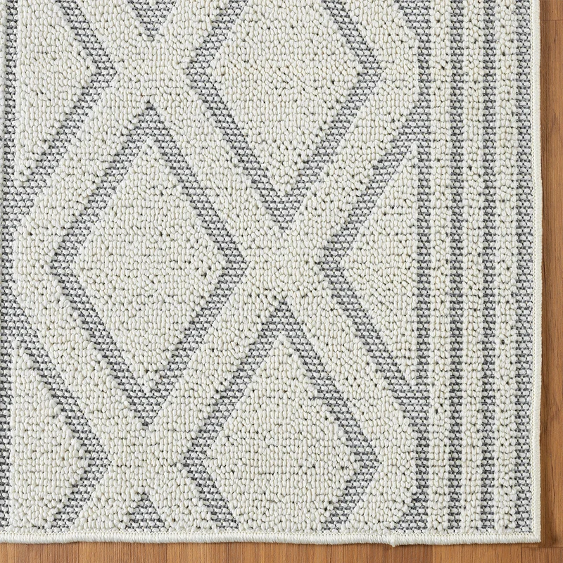 Teppich Boho Hochflor Wohnzimmer, Schlafzimmer, Küche, Flur, Waschbarer Teppich 3D