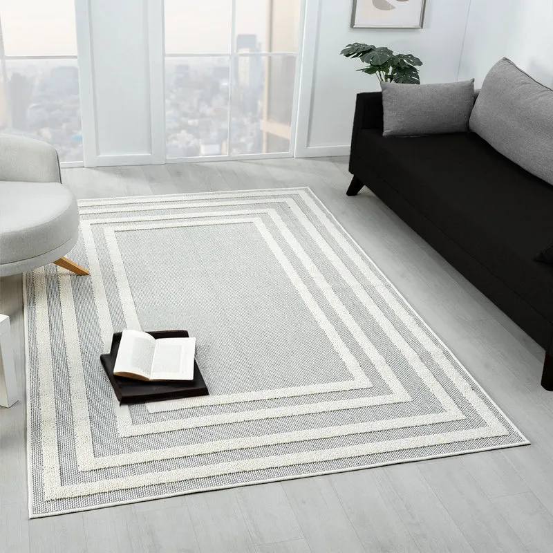 Teppich Boho Hochflor Wohnzimmer, Schlafzimmer, Küche, Flur, Waschbarer Teppich 3D