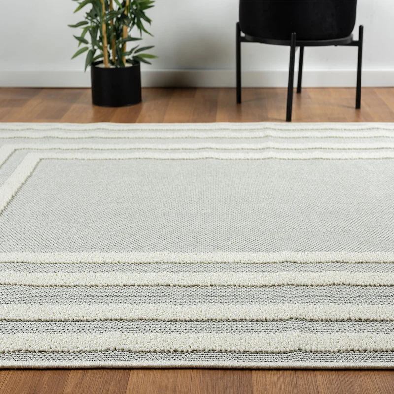Teppich Boho Hochflor Wohnzimmer, Schlafzimmer, Küche, Flur, Waschbarer Teppich 3D