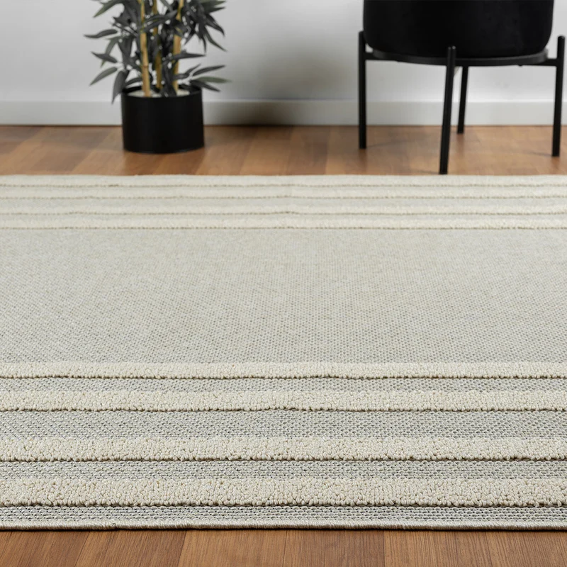Teppich Boho Hochflor Wohnzimmer, Schlafzimmer, Küche, Flur, Waschbarer Teppich 3D