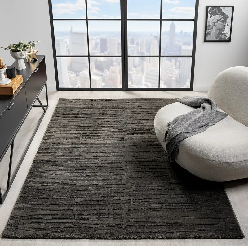 Moderner Kurzflor Teppich Wohnzimmer Schlafzimmer in Hoch-Tief-Effekt, 3D Effekt Ultra weich