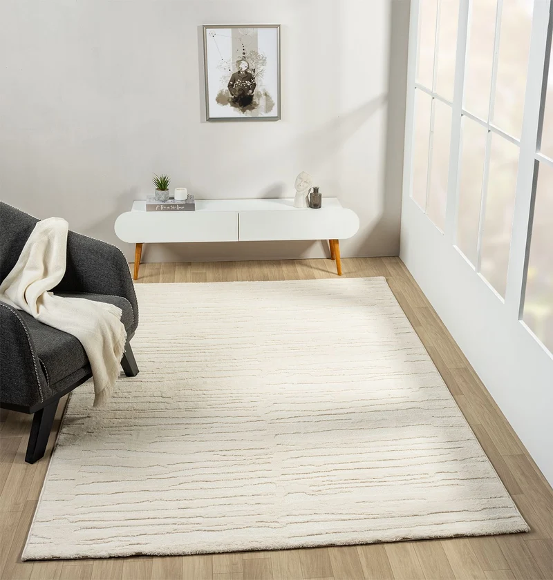 Moderner Kurzflor Teppich Wohnzimmer Schlafzimmer in Hoch-Tief-Effekt, 3D Effekt Ultra weich