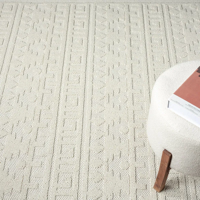 Teppich Boho Skandi Wohnzimmer, Schlafzimmer, Balkon, Küche, Terrasse, Flur 3D Creme