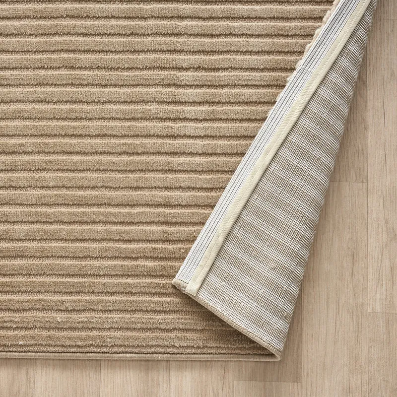 Moderner Kurzflor-Teppich Boho Wohnzimmer Schlafzimmer dünn mit 3D Hoch-Tief Effekt Pflegeleicht
