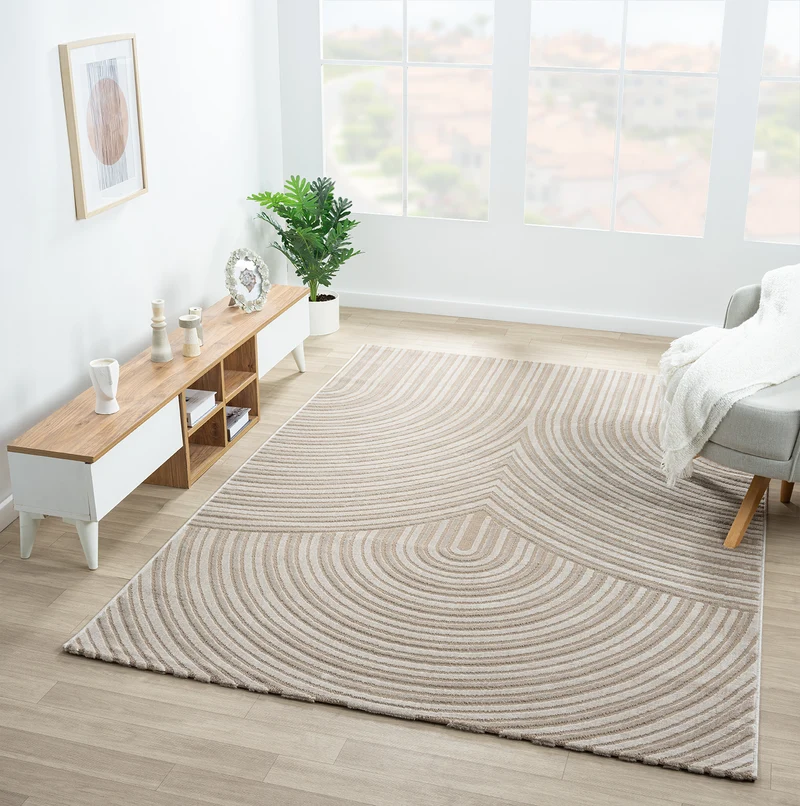 Teppich Wohnzimmer Kurzflor Schlafzimmer Wellen Hochtief-Muster/ Modern lebendige Optik