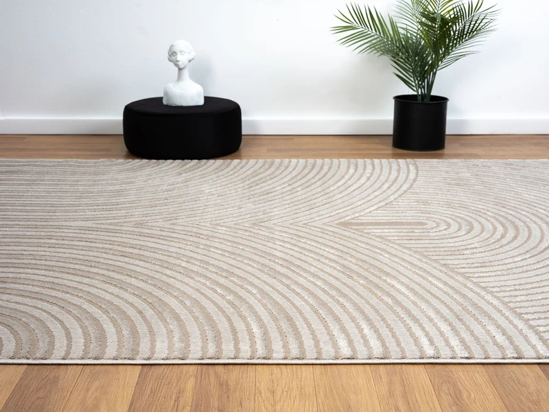 Teppich Wohnzimmer Kurzflor Schlafzimmer Wellen Hochtief-Muster/ Modern lebendige Optik