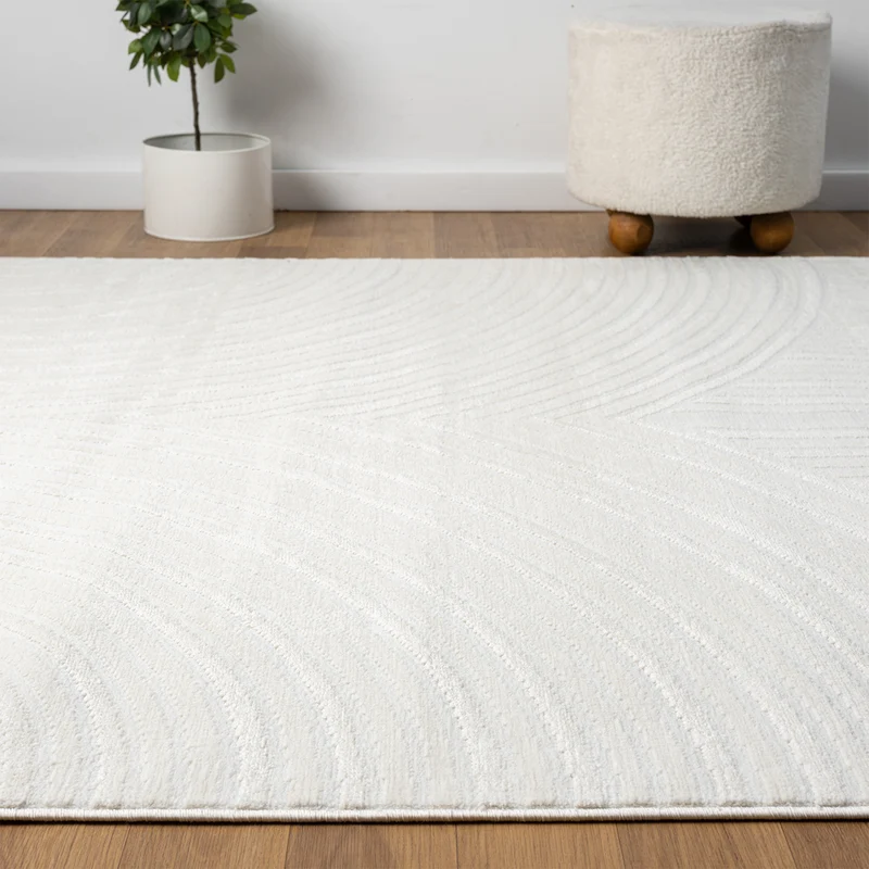 Teppich Wohnzimmer Kurzflor Schlafzimmer Wellen Hochtief-Muster/ Modern lebendige Optik