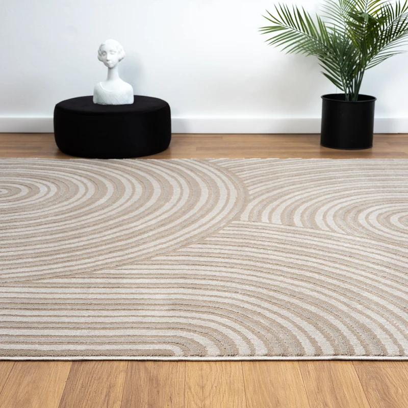 Teppich Wohnzimmer Kurzflor Schlafzimmer Wellen Hochtief-Muster/ Boho Sakndi