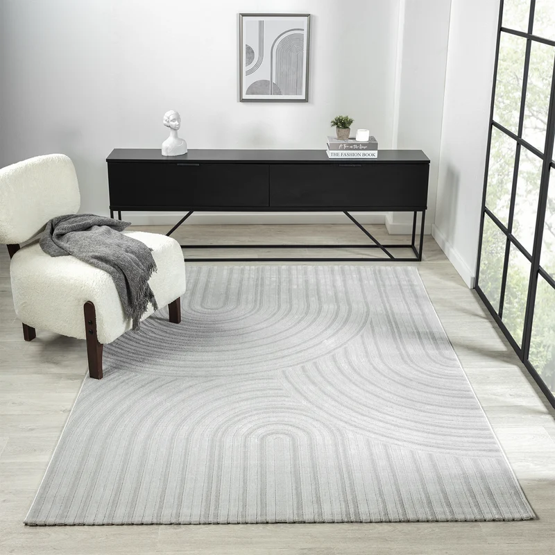 Teppich Wohnzimmer Kurzflor Schlafzimmer Wellen Hochtief-Muster/ Boho Sakndi