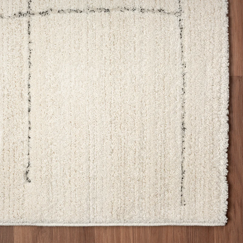 Kurzflor Teppich Skandinavisch Wohnzimmer Schlafzimmer Boho Optik Weich Streifen