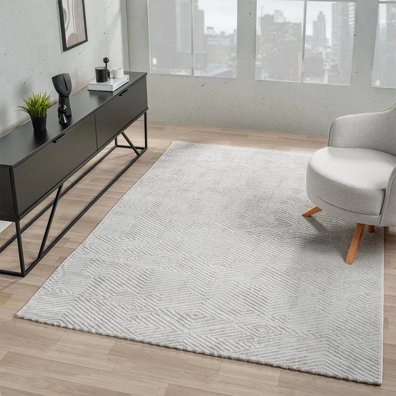 Teppich Kurzflor Wohnzimmer Rauten Hochtief-Muster/ 3D-Effekt Schlafzimmer Boho