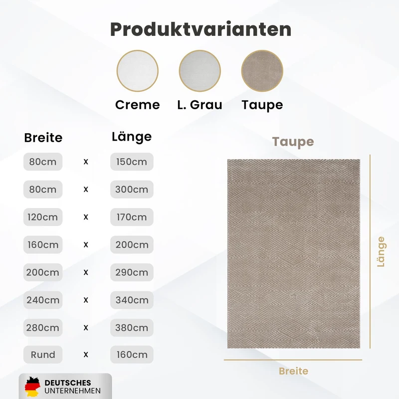 Teppich Kurzflor Wohnzimmer Rauten Hochtief-Muster/ 3D-Effekt Schlafzimmer Boho