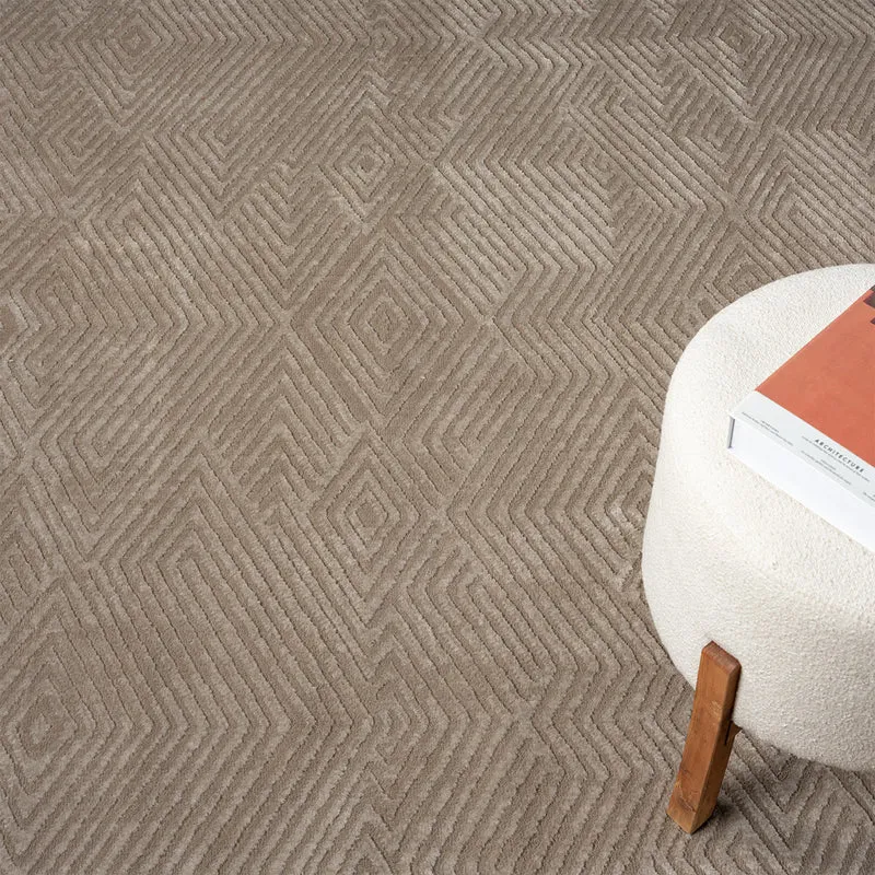 Teppich Kurzflor Wohnzimmer Rauten Hochtief-Muster/ 3D-Effekt Schlafzimmer Boho