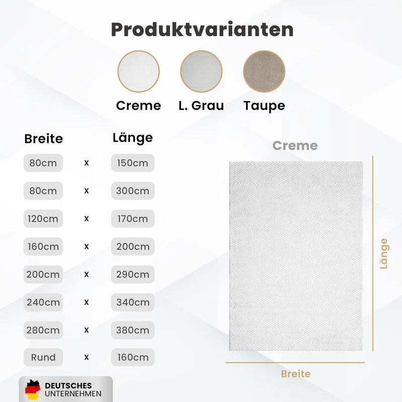 Teppich Kurzflor Wohnzimmer Rauten Hochtief-Muster/ 3D-Effekt Schlafzimmer Boho
