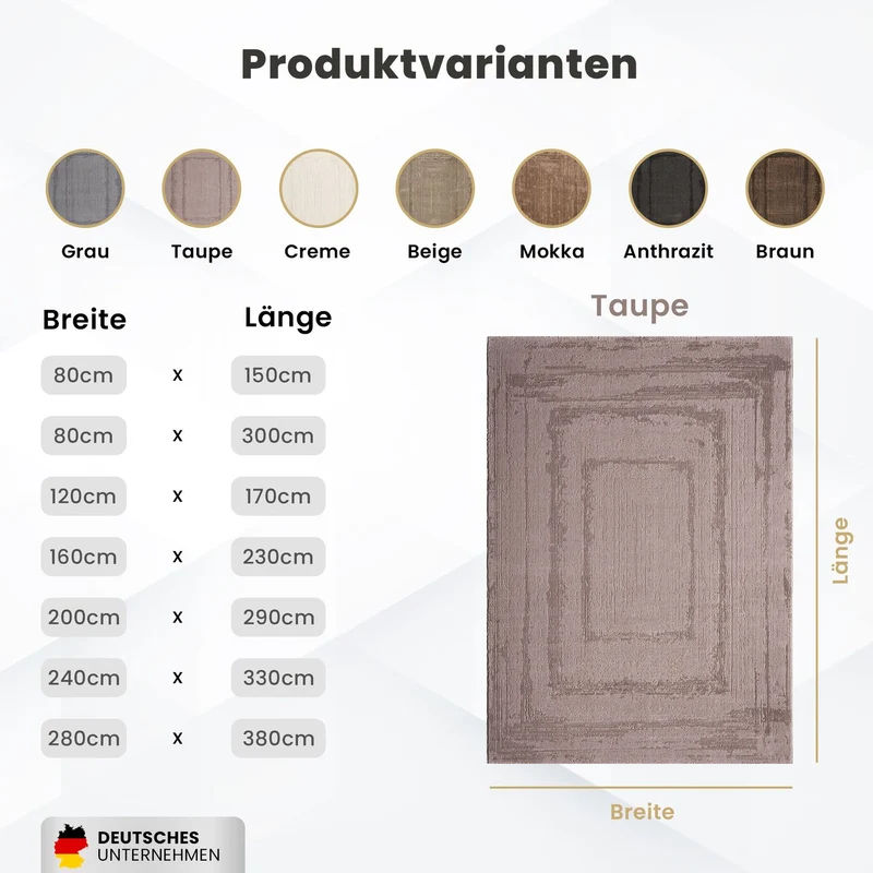Teppich Wohnzimmer Schlafzimmer Modern Hoch&Tief Bordüre Qualitativ 3D effekt