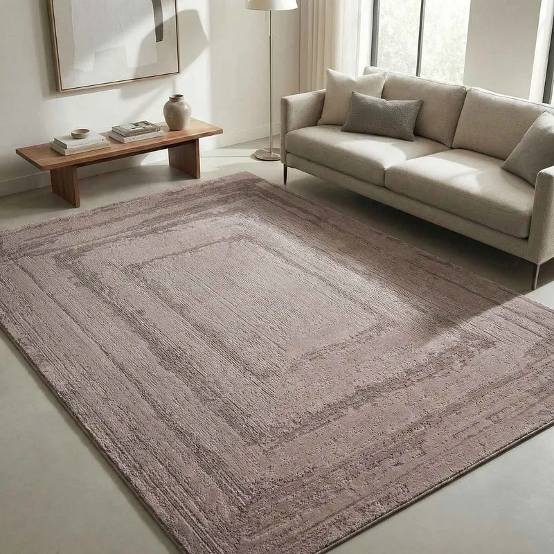 Teppich Wohnzimmer Schlafzimmer Modern Hoch&Tief Bordüre Qualitativ 3D effekt