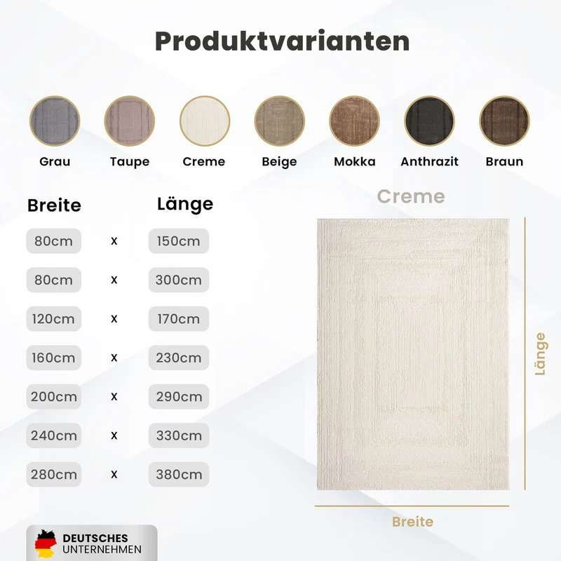 Teppich Wohnzimmer Schlafzimmer Modern Hoch&Tief Bordüre Qualitativ 3D effekt