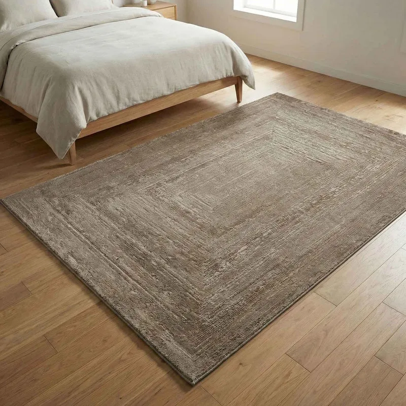 Teppich Wohnzimmer Schlafzimmer Modern Hoch&Tief Bordüre Qualitativ 3D effekt