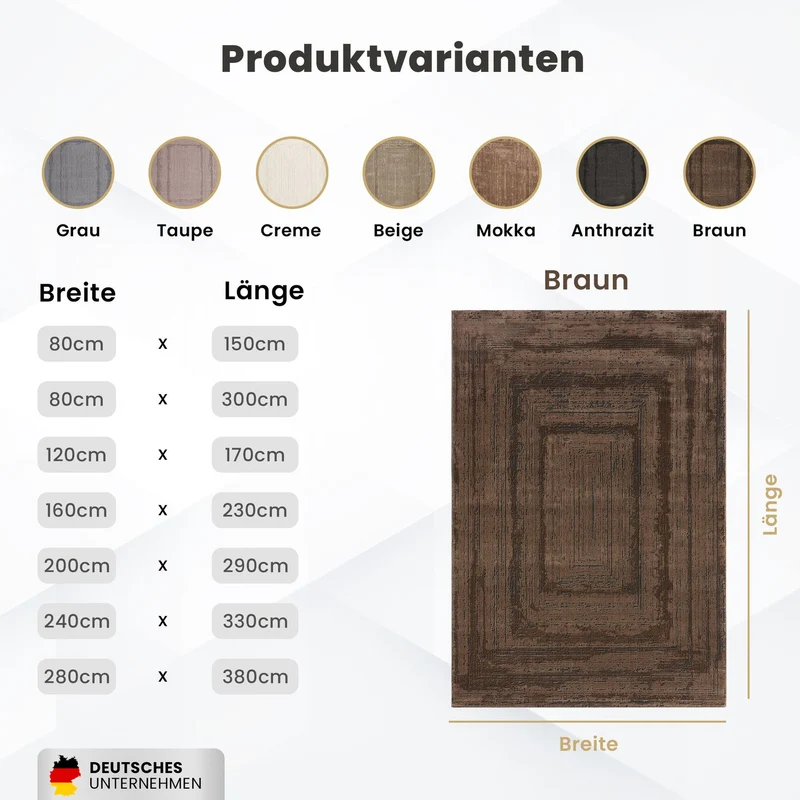 Teppich Wohnzimmer Schlafzimmer Modern Hoch&Tief Bordüre Qualitativ 3D effekt