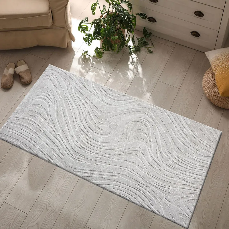 Teppich Wohnzimmer teppich Schlafzimmer 3D Effekt modern Weich kurzflor Wellenmuster Qualitativ