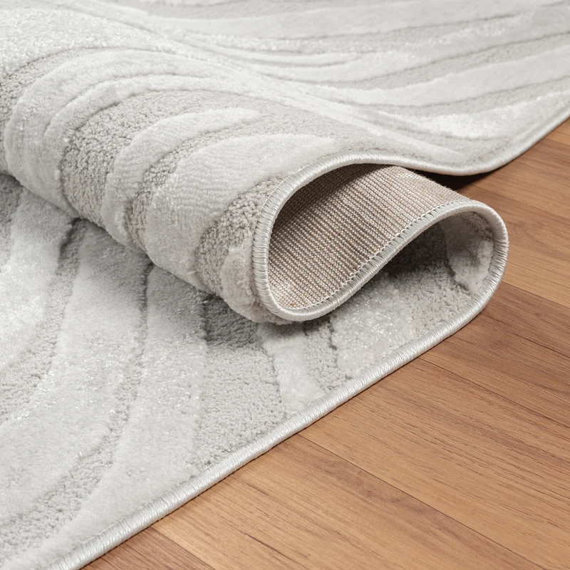 Teppich Wohnzimmer teppich Schlafzimmer 3D Effekt modern Weich kurzflor Wellenmuster Qualitativ