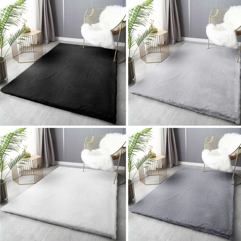 Fellteppich Deluxe waschbar, sanfter Hochflor-Teppich einfarbig, kuschelig für Ihr Wohnzimmer oder Schlafzimmer