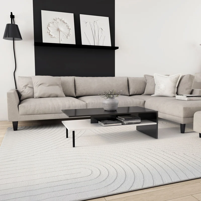 Teppich Modern Wohnzimmer Kurzflor Läufer 3D Hoch&Tief Effekt Weich Pflegeleicht Muster