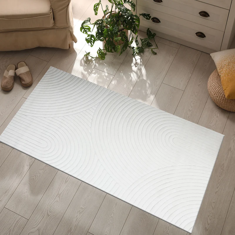 Teppich Modern Wohnzimmer Kurzflor Läufer 3D Hoch&Tief Effekt Weich Pflegeleicht Muster