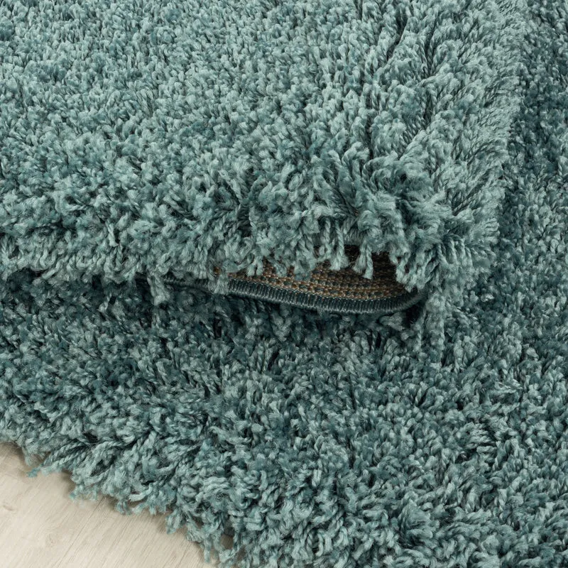 Runder Teppich Wohnzimmer Hochflor Einfarbiges Design Shaggy Modern Flauschig
