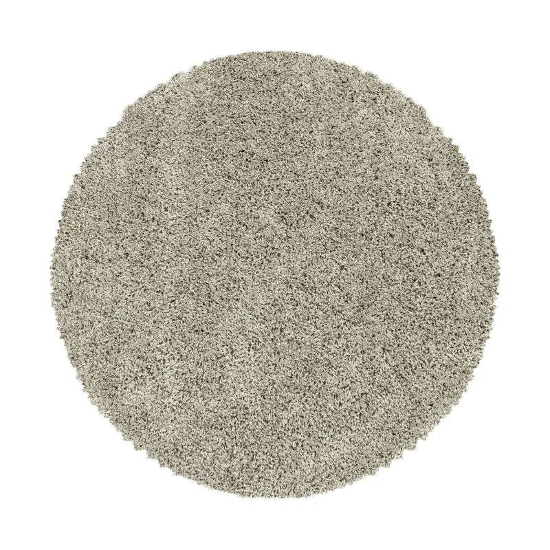 Runder Teppich Wohnzimmer Hochflor Einfarbiges Design Shaggy Modern Flauschig