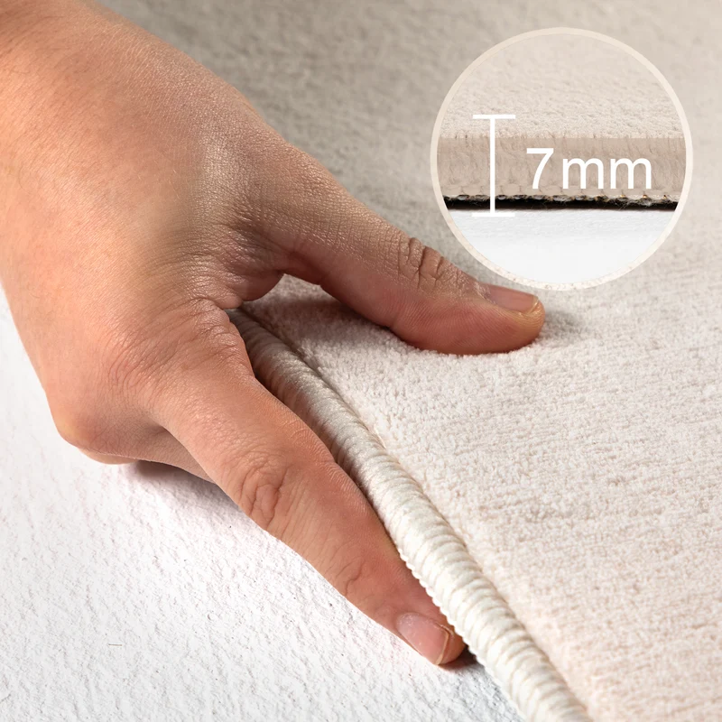 Carpettex Waschbarer Kurzflor Teppich Modern Einfarbig Weich