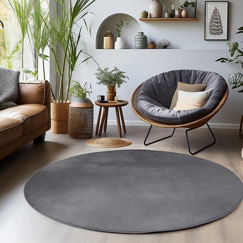 Carpettex Waschbarer Kurzflor Teppich Modern Einfarbig Weich