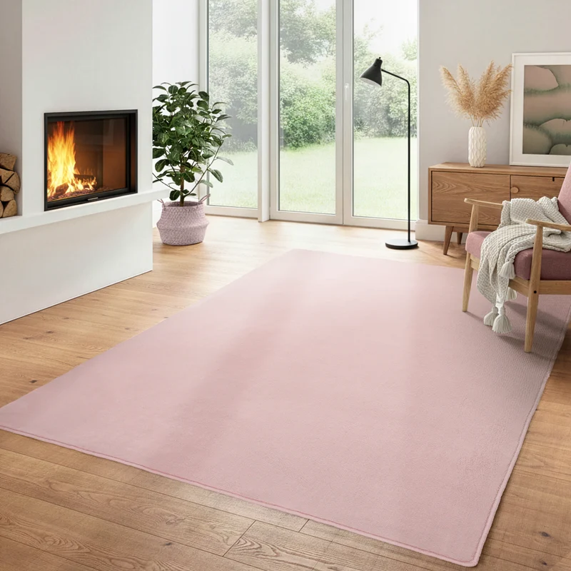 Carpettex Waschbarer Kurzflor Teppich Modern Einfarbig Weich