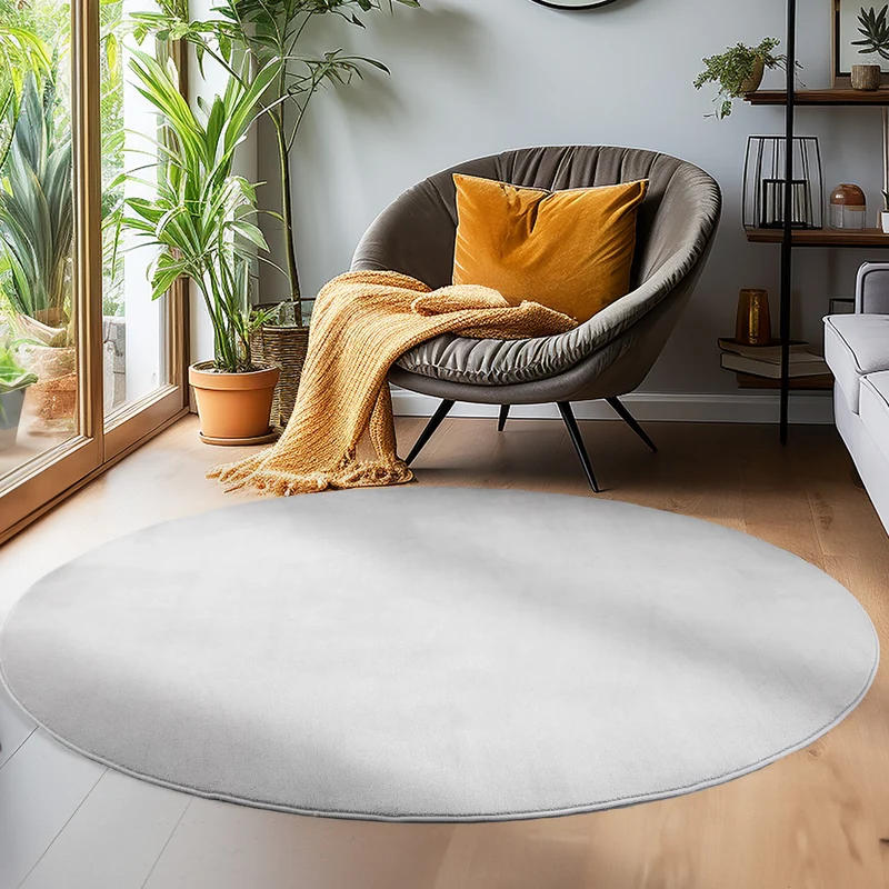 Carpettex Waschbarer Kurzflor Teppich Modern Einfarbig Weich