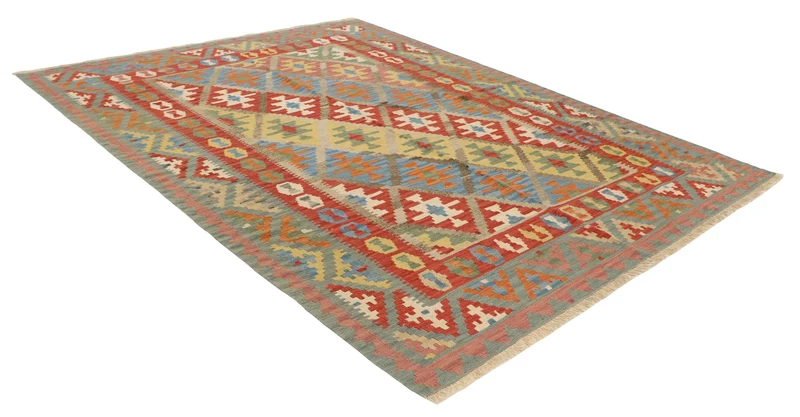 MY-RUG Teppich "Kelim" Rauten-& Diamantmuster, Handgewebt