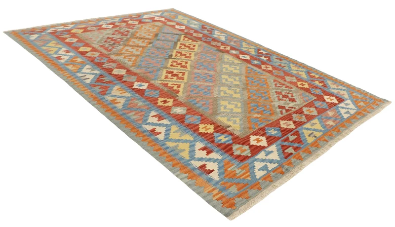 MY-RUG Teppich "Kelim" Rauten-& Diamantmuster, Handgewebt