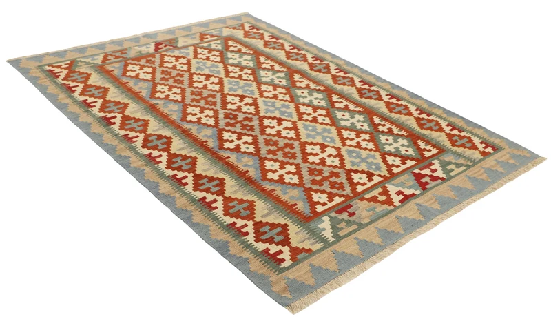 MY-RUG Teppich "Kelim" Rauten-& Diamantmuster, Handgewebt