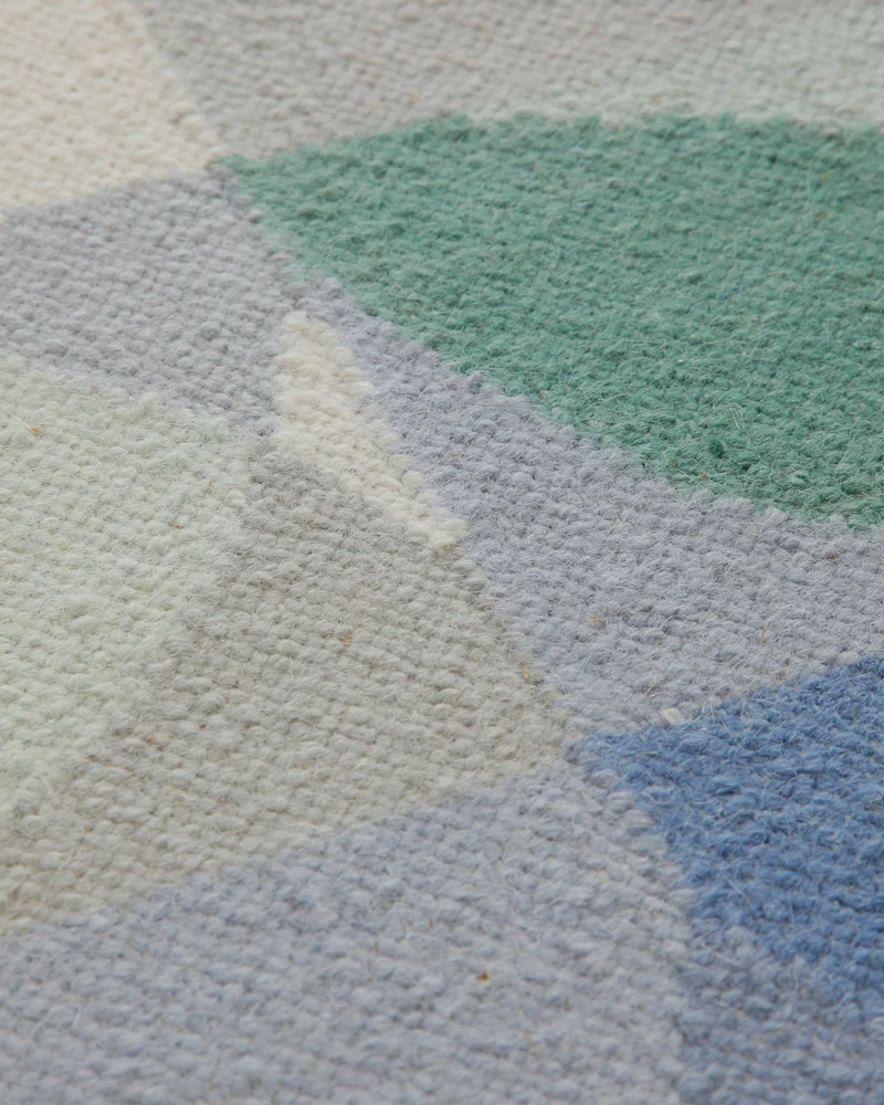 Handwebteppich Wolle Kreisraster pastell 160x230 cm