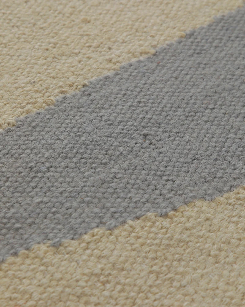 Handwebteppich Wolle Dreiecke grau creme 160x230 cm