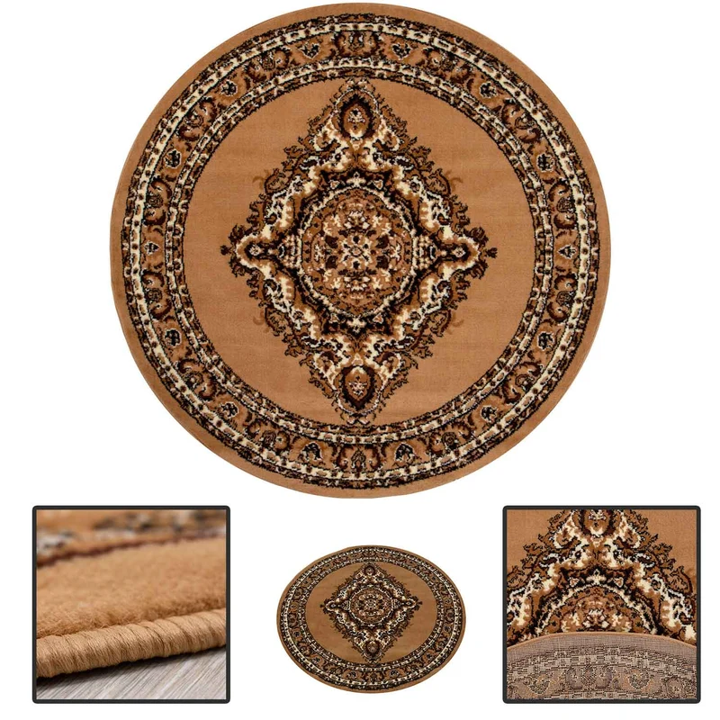 Teppich Rund Orientalisch Klassisch Orient Teppich Kurzflor Wohnzimmer Schlafzimmer