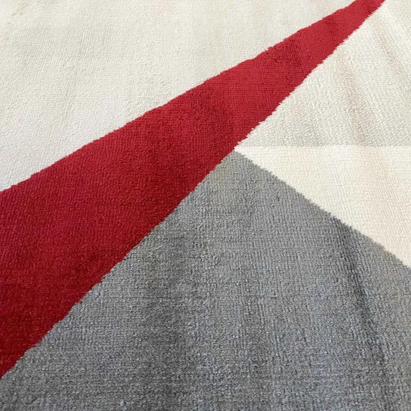 Teppich Wohnzimmer Schlafzimmer Flur Teppich Geometrisches Muster Rot