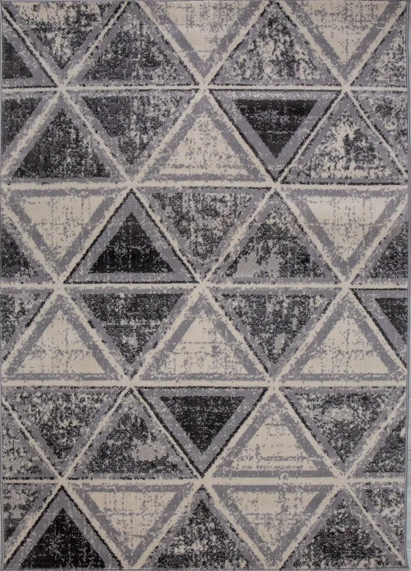 Teppich Wohnzimmer Schlafzimmer Flur Teppich Geometrisches Muster in Grau