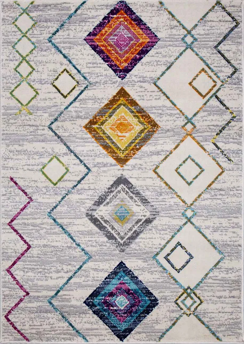 Wohnzimmer Kurzflor Geometrisches Muster Skandi Boho Modern Style