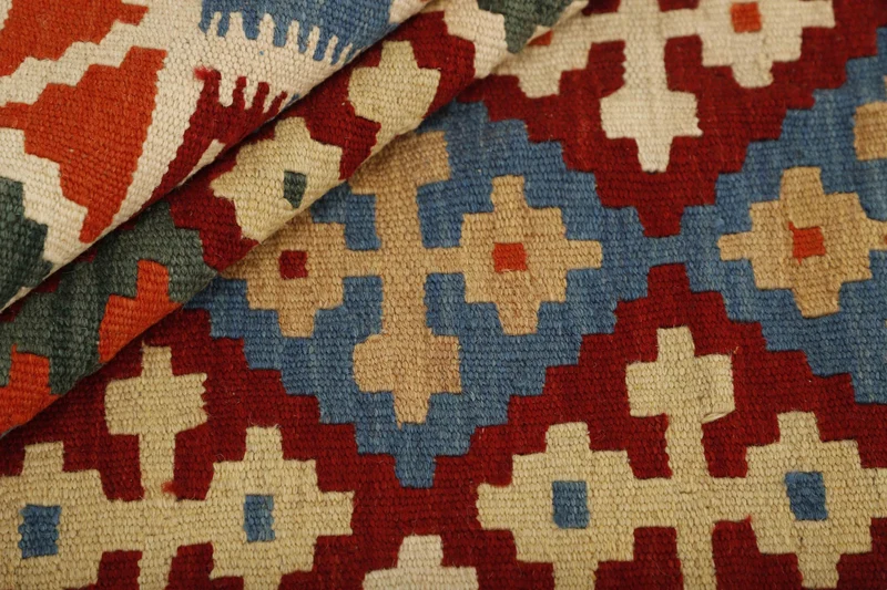 MY-RUG Teppich "Kelim" Rauten-& Diamantmuster, Handgewebt