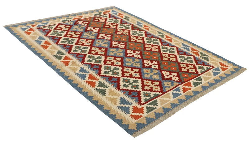 MY-RUG Teppich "Kelim" Rauten-& Diamantmuster, Handgewebt