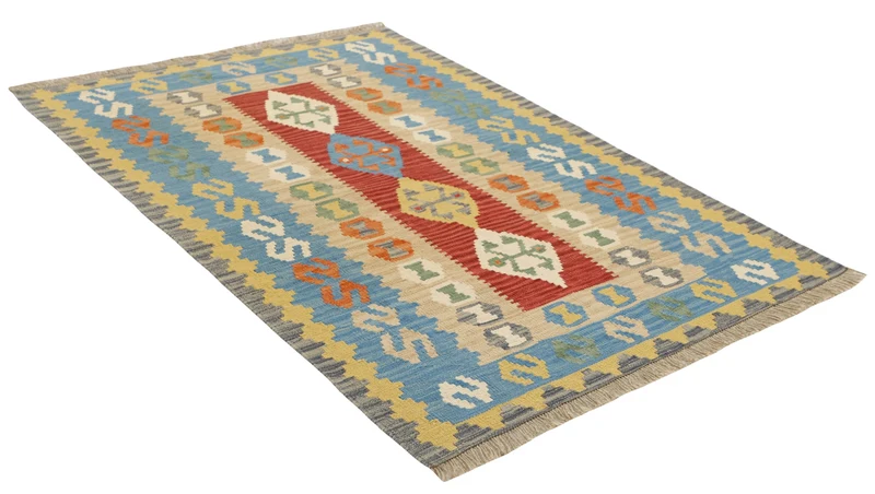 MY-RUG Teppich "Kelim" Rauten-& Diamantmuster, Handgewebt