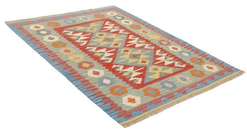MY-RUG Teppich "Kelim" Rauten-& Diamantmuster, Handgewebt