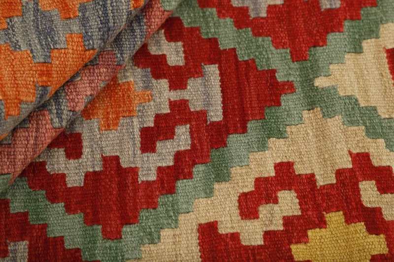 MY-RUG Teppich "Kelim" Rauten-& Diamantmuster, Handgewebt