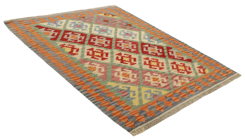 MY-RUG Teppich "Kelim" Rauten-& Diamantmuster, Handgewebt